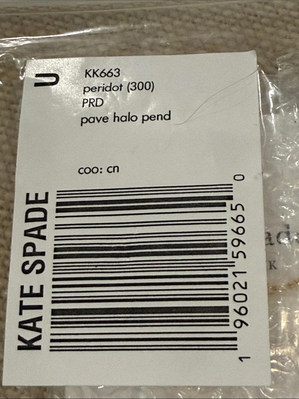 kate spade Peridot Green You're A Gem Pave Halo Pendant/NWT